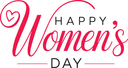 Happy Women’s Day calligraphy typography design. Elegant hand lettering Happy Women’s Day design displayed in modern calligraphy style with feminine typography across contrasting backgrounds. © BK2003