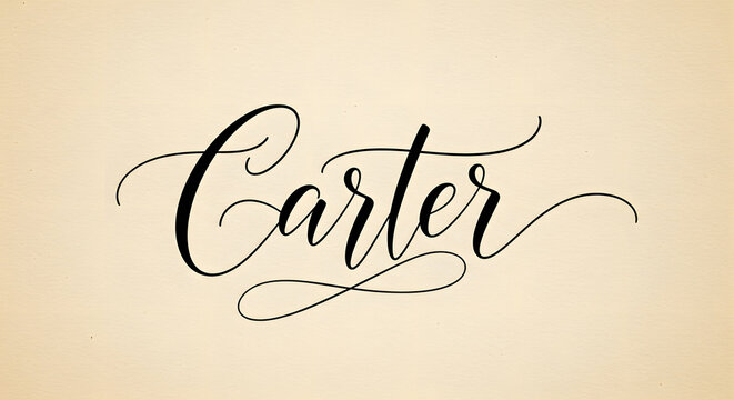 Male name Carter written in elegant cursive calligraphy