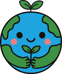 Earth_Cute Earth_Sprouting Earth_Global Warming_Earth Day_Earth Science