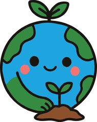 Earth_Cute Earth_Sprouting Earth_Global Warming_Earth Day_Earth Science