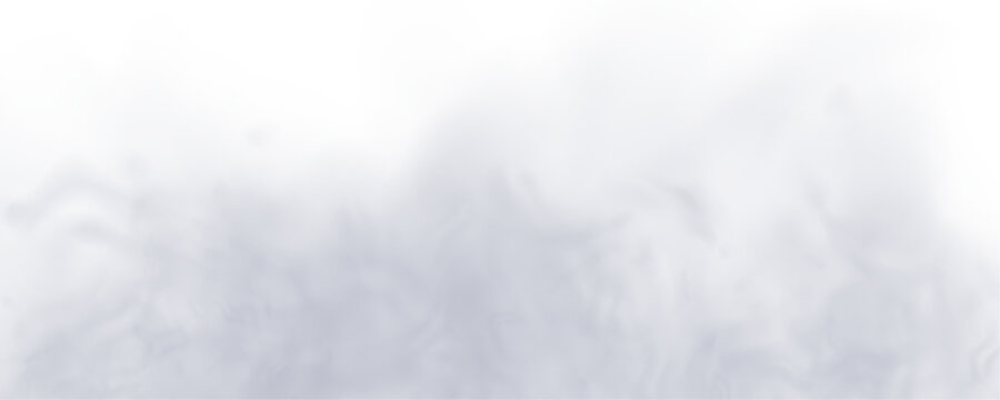 Transparent vapor effect with airy white haze. Smooth diffusion blends naturally into any background. Ideal decorative overlay element. PNG