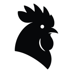 Obraz premium Black Silhouette of a Rooster's Head