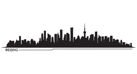 Obraz premium Black silhouette of Toronto city skyline with CN Tower, Ontario, Canada, urban landscape, cityscape