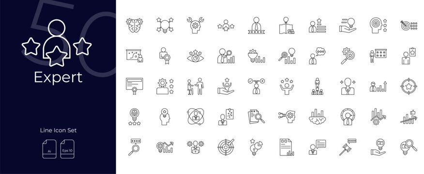 Expert Line Editable Icons set