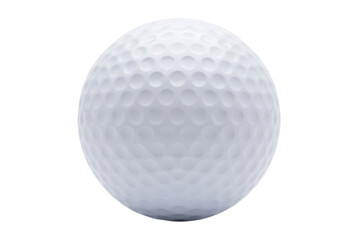 White dimpled golf ball isolated on transparent background for sports design and advertising