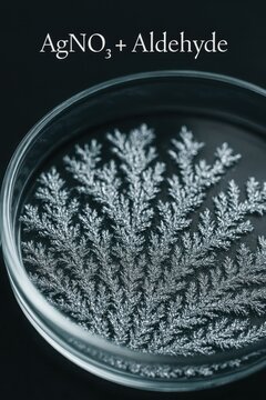 AgNO₃ and aldehyde forming fractal silver dendrites