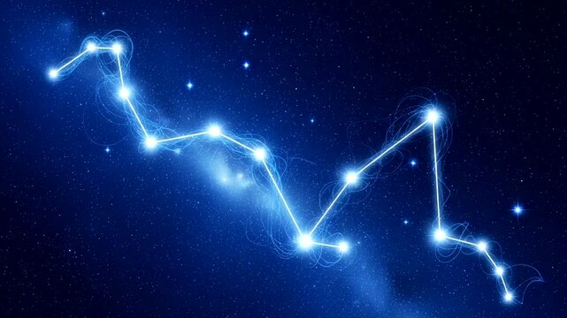 Bright constellation of stars in the night sky.