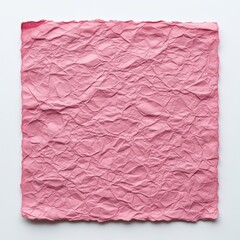 Textured pink crumpled paper against a neutral background