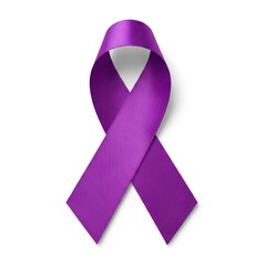 Purple ribbon symbolizing awareness and support for pancreatic cancer
