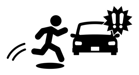 車の前方に飛び出す人物