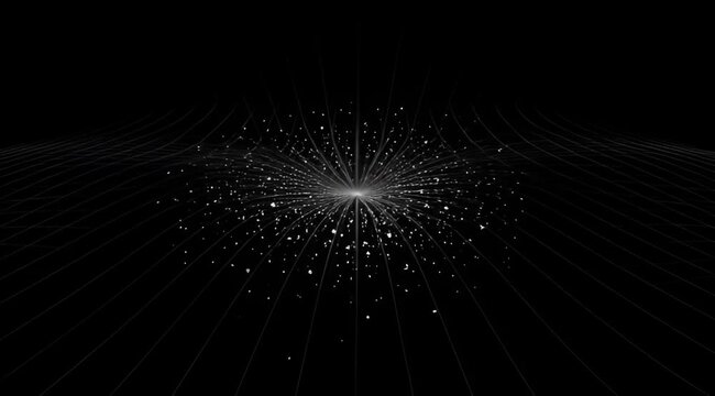 Animated abstract technology random dots and grid 4K on black background. Loop background. Led halftone and moire effect