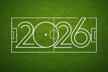 2026 Number On Soccer Field Background