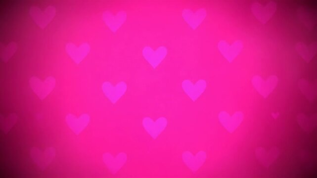 Abstract pink background with heart pattern and soft glowing center effect