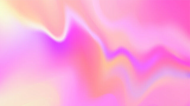 Pink gradation wave background. Color gradation hologram wave. Blur pattern. Holographic pearl foil paper. Delicate soft gradient. Vector illustration