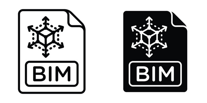 Bim icon set different style collection for web Ui. EPS10