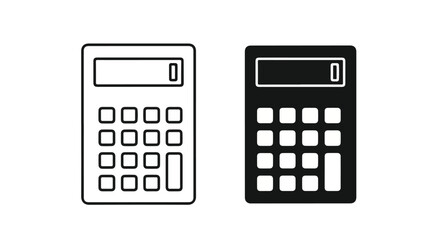 Two simple calculator icons in black and white on a plain white background.