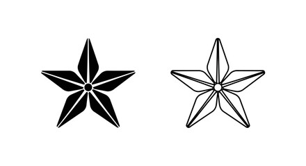 Obraz premium Two star designs: minimalist, vector, illustration, black and white, graphic Vector