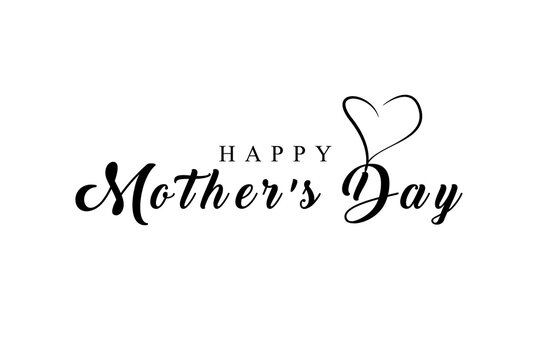 Happy Mother's Day hand drawn lettering vector illustration.