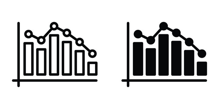 Chart histogram icon set different style collection for web Ui. EPS10