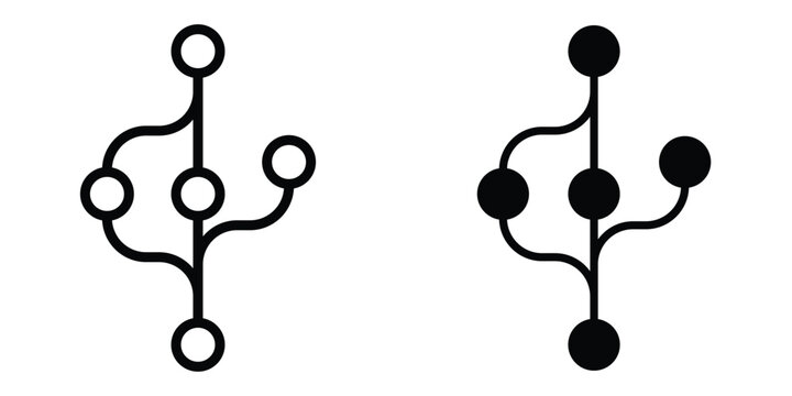 Code branch icon set different style collection for web Ui. EPS10