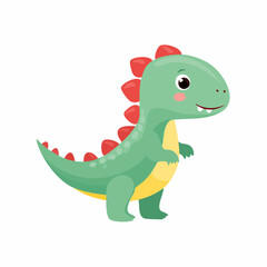Fototapeta premium Dessin cartoon de dinosaure mignon et coloré pour illustration enfantine