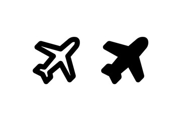 Airplane Icon Outline and Solid Vector
