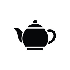 Obraz premium Minimalist black teapot icon silhouette isolated on white background for design