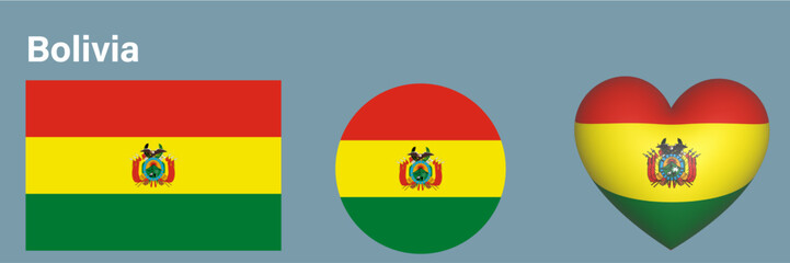 Naklejka premium set flag of Bolivia icon vector illustration 