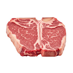 Obraz premium A close-up view of two raw steaks with visible marbling and fat content.
