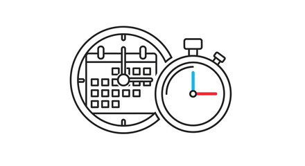 Fototapeta premium Time Management Calendar Schedule Icon.