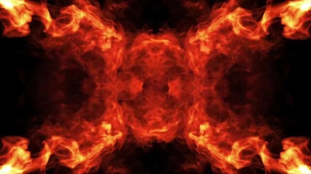 cross fire flames on black background