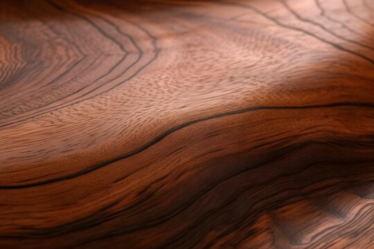 Dark Rich Brown Natural Walnut Wood Swirl Figured Grain Plank Texture Seamless Background