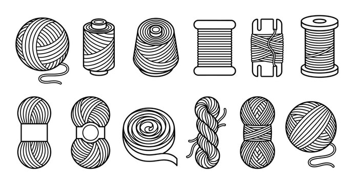 Sewing thread and knitting yarn spool collection