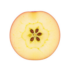 A close-up view of a kiwi fruit slice revealing its intricate inner pattern