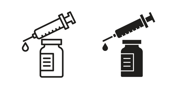 Vaccine vial icons symbol. vector illustration pack for apps and designs
