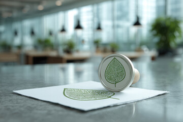 A company stamp confirming document approval. Confirmation of environmental responsibility for waste management