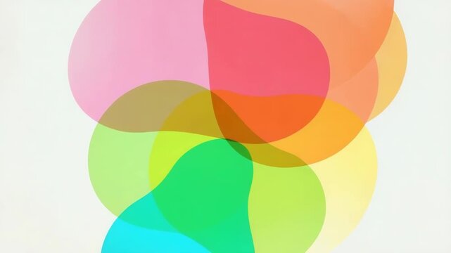 Abstract arrangement of translucent overlapping circles creating a vibrant and colorful pattern