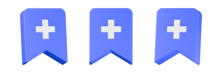 Fototapeta premium plus favorite icon 3d render blue color