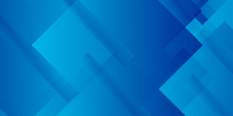 Fototapeta premium Abstract blue geometric background with overlapping transparent squares and diagonal shapes for corporate tech design