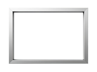 A simple white picture frame sitting on a white background