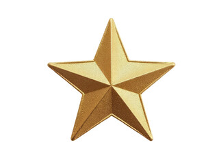 Obraz premium A simple yet striking image of a gold metal star set against a clean white background, perfect for use in designs where a touch of luxury and sophistication is required