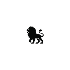 Roaring Lion Silhouette logo icon flat vector design