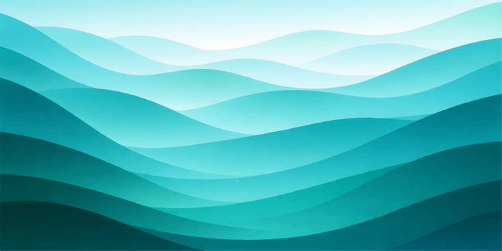 An abstract blue wave background featuring a flowing liquid motion design with vector curves and light patterns creates a modern sea-inspired wallpaper illustration