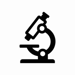 A simple black microscope icon on white