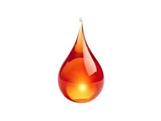 Obraz premium A single orange glass tear shape on a white background