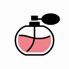 Obraz premium A simple black and pink perfume bottle icon