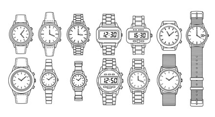 Fototapeta premium Collection of various watches with different designs and styles