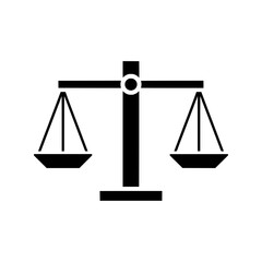 Simple Flat Justice Scale Icon for Legal Advice