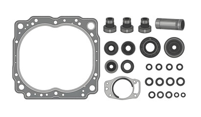 Naklejka premium Gasket and Seal Kit for Machinery.