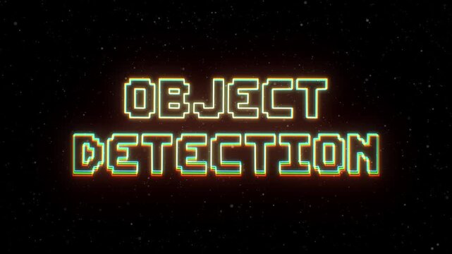 Object Detection Neon text with retro style